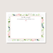 Baby in Bloom Blush Pink Roses New Baby Girl Dankeskarte