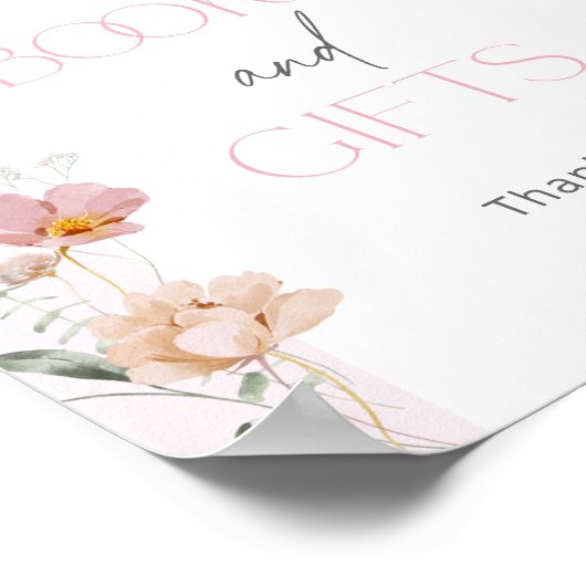 Baby in Bloom Blush Rosa Blumenbücher und Geschenk Poster (Ecke)
