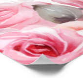 Baby in Bloom Blush Rose Kinderdusche Begrüßung Poster (Ecke)