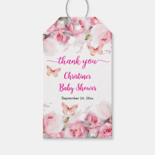 Baby in Bloom Blush Rose Kinderdusche Geschenkanhänger