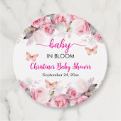 Baby in Bloom Blush Rose Kinderdusche Geschenkanhänger (Vorderseite)