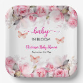 Baby in Bloom Blush Rose Kinderdusche Pappteller (Vorderseite)