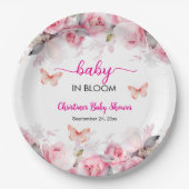 Baby in Bloom Blush Rose Kinderdusche Pappteller (Vorderseite)