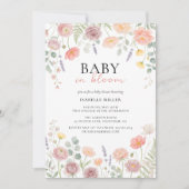 Baby In Bloom Blush & Teal Spring Floral Shower  Einladung (Vorderseite)