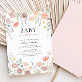 Baby In Bloom Blush & Teal Spring Floral Shower  Einladung