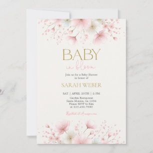 Baby in Bloom Blush Wildflower Baby Shower Mädchen Einladung