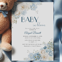 Baby in Bloom Bohemisch Blue Rose Baby Dusche