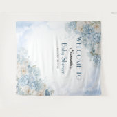 Baby in Bloom Bohemisch Blue Rose Baby Dusche Wandteppich (Vorderseite (Horizontal))