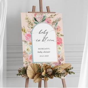 Baby in Bloom Bohemisch floral Baby Dusche einlade Poster