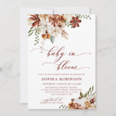 Baby in Bloom Bohemisch Wildblume Kinderdusche Einladung (Vorderseite)