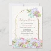 Baby in Bloom Boho Arch Cactus Baby Shower Einladung (Vorderseite)