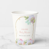 Baby in Bloom Boho Arch Cactus Baby Shower Pappbecher (Rückseite)