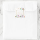 Baby in Bloom Boho Arch Cactus Baby Shower Quadratischer Aufkleber (Tasche)