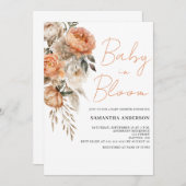 Baby in Bloom Boho Blumendusche Einladung (Vorne/Hinten)