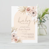 Baby in Bloom Boho Bohemisch Baby Dusche Einladung (Stehend Vorderseite)