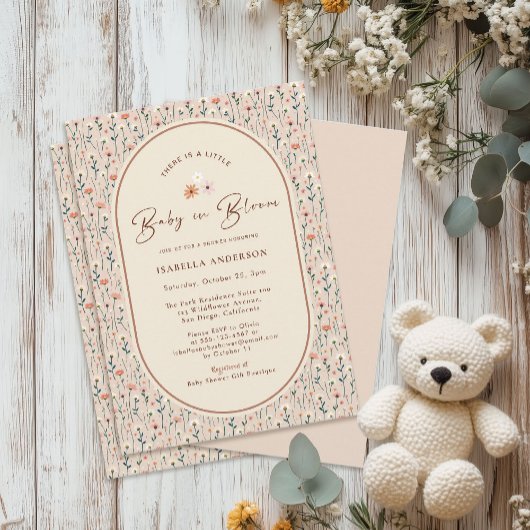 Baby in Bloom Boho Chic Blumengarten Party Dusche Einladung