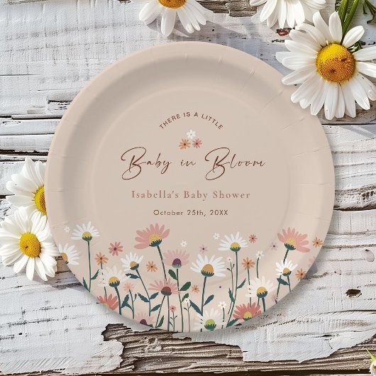 Baby in Bloom Boho Chic Blumengarten Party Dusche Pappteller