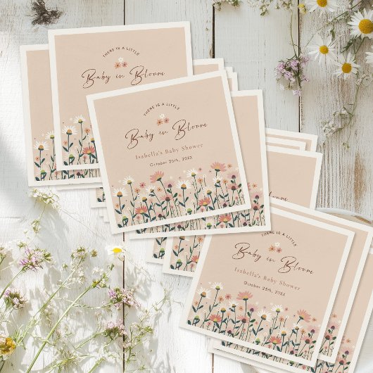 Baby in Bloom Boho Chic Blumengarten Party Dusche Serviette