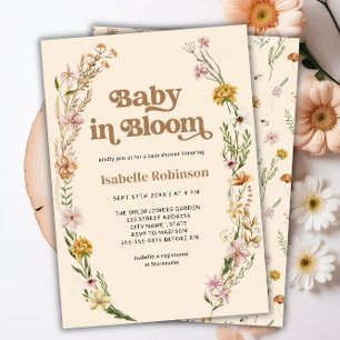 Baby in Bloom Boho Chic Floral Baby Dusche Einladung