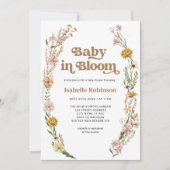 Baby in Bloom Boho Chic Floral Pink Baby Dusche Einladung (Vorderseite)