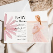 Baby in Bloom Boho Daisy Blumendusche Foto Einladung
