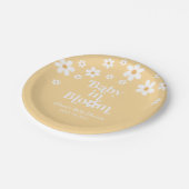 Baby in Bloom boho Daisy Yellow Baby Dusche Pappteller (Schrägansicht)