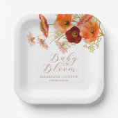 Baby in Bloom Boho Fall Floral Baby Dusche Custom Pappteller (Vorderseite)