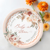 Baby in Bloom Boho Floral Baby Shower Pappteller
