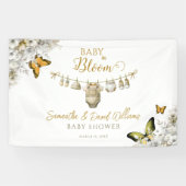 Baby in Bloom Boho Floral Backdrop Baby Shower Banner (Horizontal)
