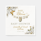 Baby in Bloom Boho Floral Butterfly Serviette (Vorderseite)