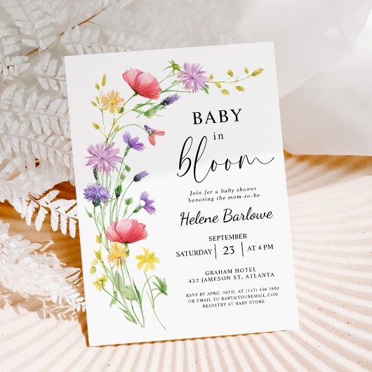 Baby in Bloom Boho Garden Wildblume Babydusche Einladung