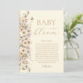 Baby in Bloom Boho Neutral Baby Dusche Dankeskarte (Stehend Vorderseite)