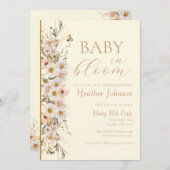 Baby in Bloom Boho Neutral Baby Dusche Einladung (Vorne/Hinten)