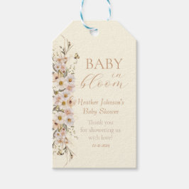 Baby in Bloom Boho Neutral Baby Dusche Geschenkanhänger