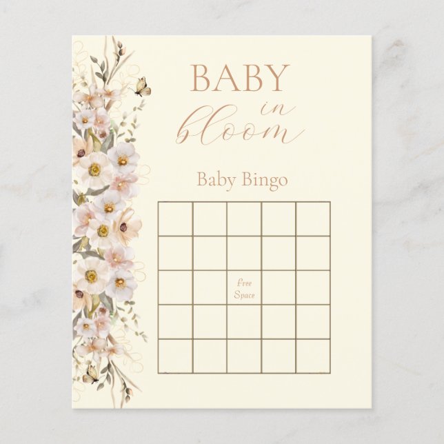 Baby in Bloom Boho Neutral Baby Shower Game (Vorderseite)
