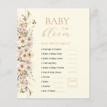 Baby in Bloom Boho Neutral Baby Shower Game