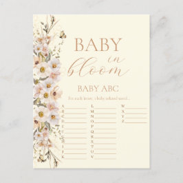 Baby in Bloom Boho Neutral Baby Shower Game Postkarte