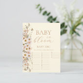 Baby in Bloom Boho Neutral Baby Shower Game Postkarte (Stehend Vorderseite)