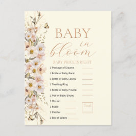 Baby in Bloom Boho Neutral Baby Shower Game Postkarte