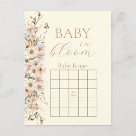 Baby in Bloom Boho Neutral Baby Shower Game Postkarte
