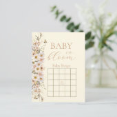 Baby in Bloom Boho Neutral Baby Shower Game Postkarte (Stehend Vorderseite)
