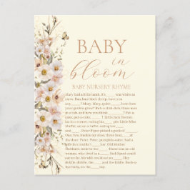 Baby in Bloom Boho Neutral Baby Shower Game Postkarte