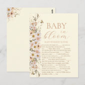Baby in Bloom Boho Neutral Baby Shower Game Postkarte (Vorne/Hinten)
