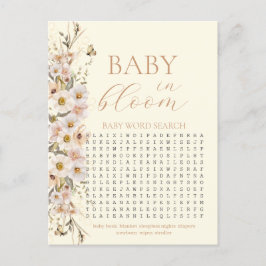 Baby in Bloom Boho Neutral Baby Shower Game Postkarte