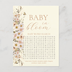 Baby in Bloom Boho Neutral Baby Shower Game Postkarte