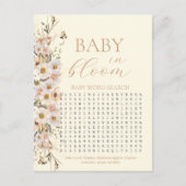 Baby in Bloom Boho Neutral Baby Shower Game Postkarte (Vorderseite)