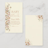 Baby in Bloom Boho neutrale Babydusche, Windeln Begleitkarte (Vorne/Hinten)