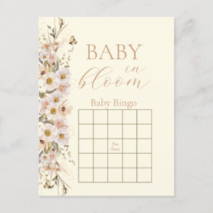 Baby In Bloom Boho Neutrale Babyparty-Spiel Postkarte