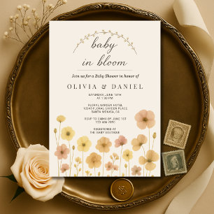 Baby In Bloom Boho Paare Baby Shower  Einladung