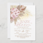 Baby in Bloom Boho pampas Blume Kinderdusche Einladung (Vorderseite)